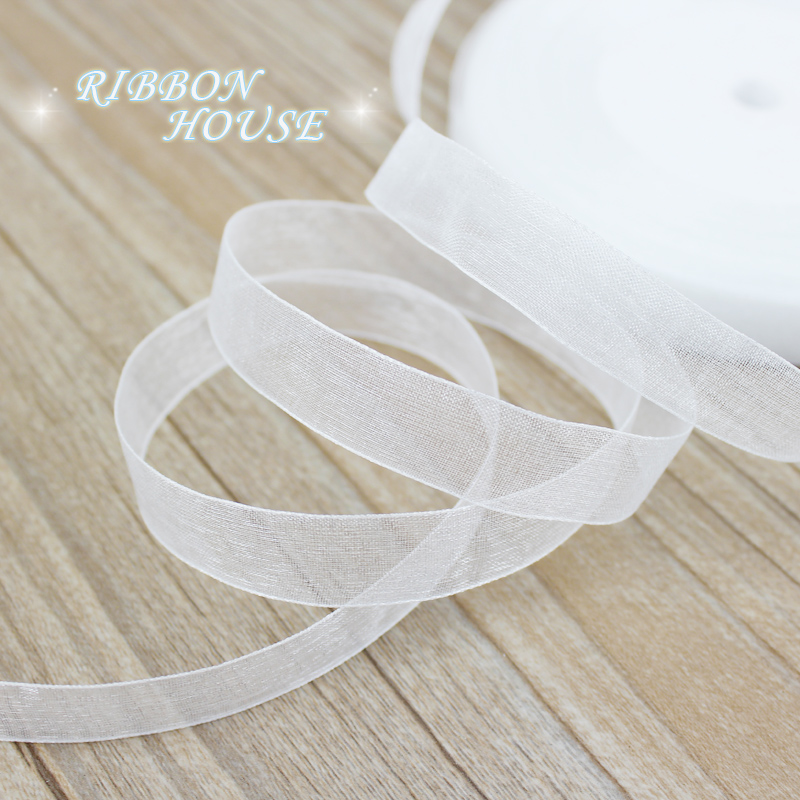 Ribbon Organza Roll - (50 iarde/rotolo) 12/15/20/25/40/50mm Nastri di organza