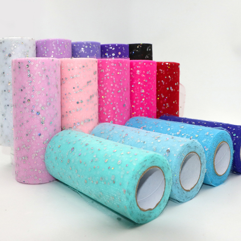 Ribbon Organza Roll - Rotolo di tulle con paillettes glitterate