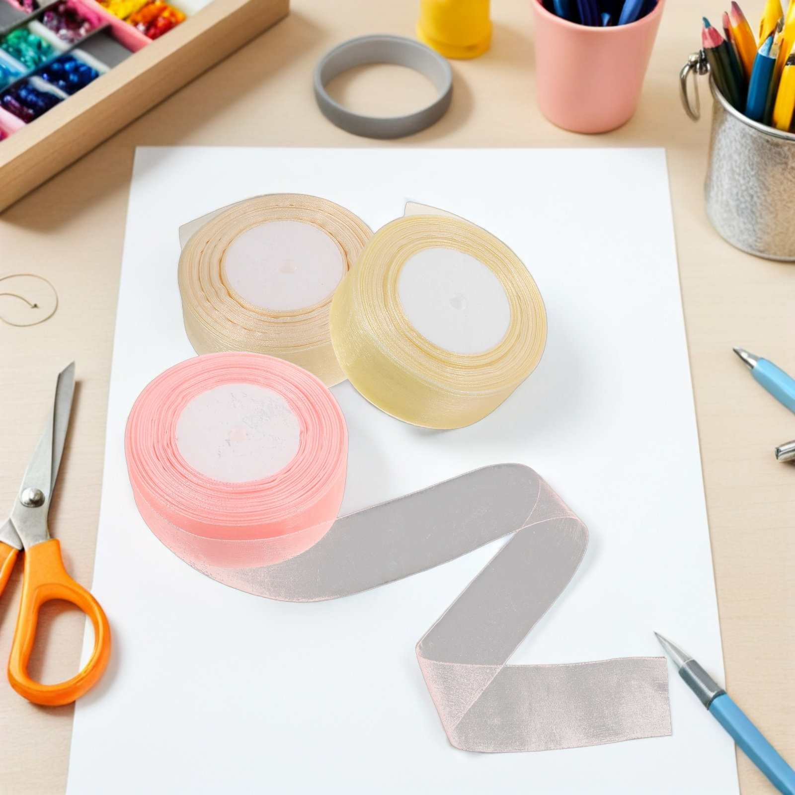 3 Rotoli di Nastro in Organza  - Ribbon Organza Roll recensione e prezzo